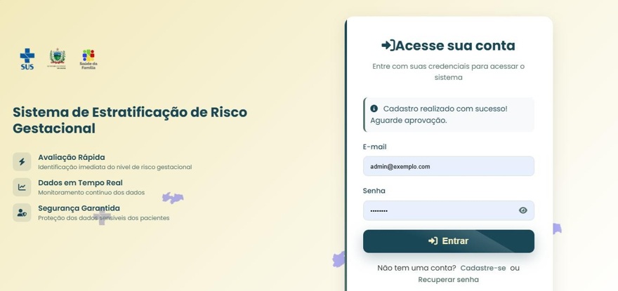 Cadastro pendente no sistema
