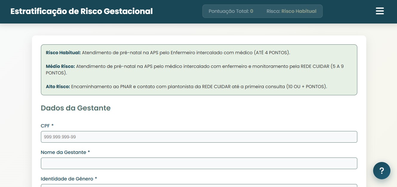 Classificações da estratificação de risco gestacional